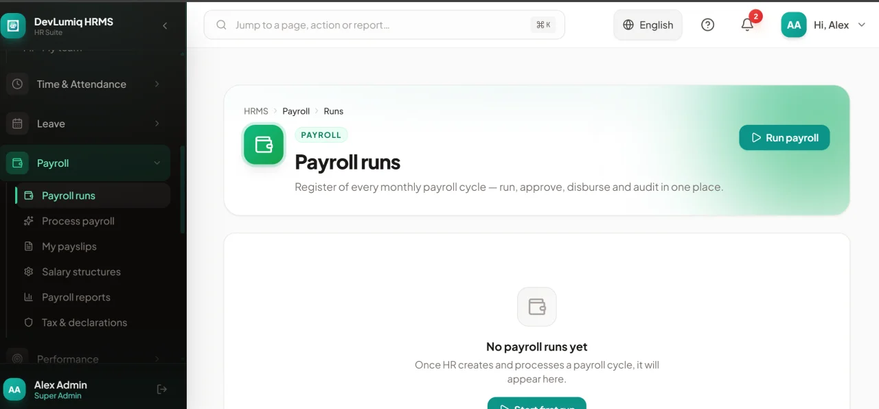 DevLumiq HRMS Next.js HR Management System — screenshot 6