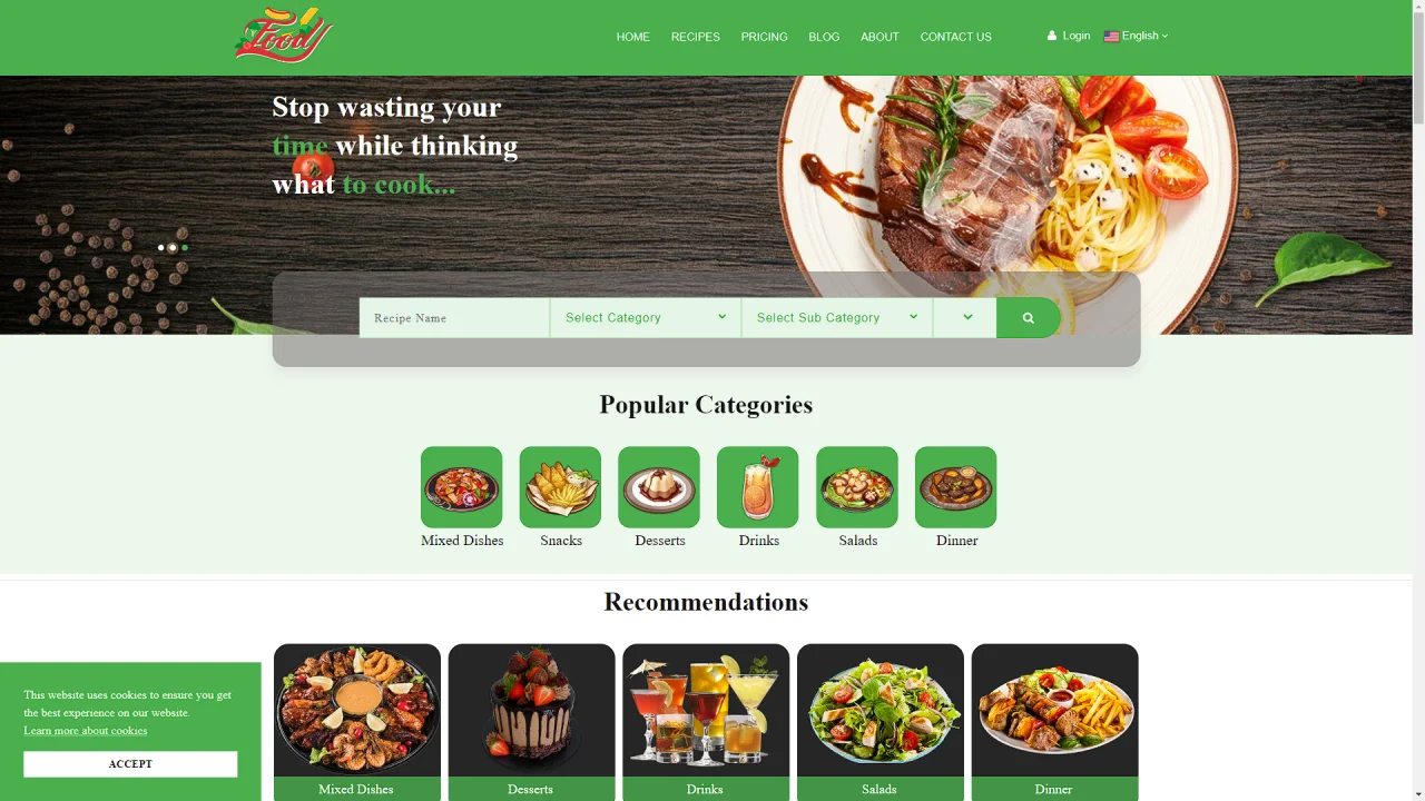 SweetFood - The Ultimate PHP Recipe Platform — screenshot 1