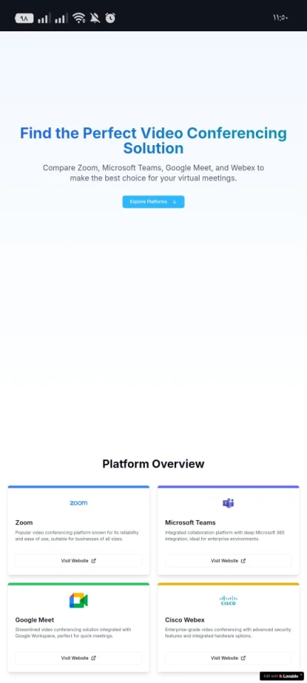 Video Conferencing Comparison Landing Page — screenshot 2