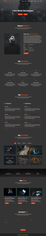 Razu Minimal Portfolio HTML Template — screenshot 1