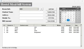 Smart Hostel Meal-Bill Management System in Python