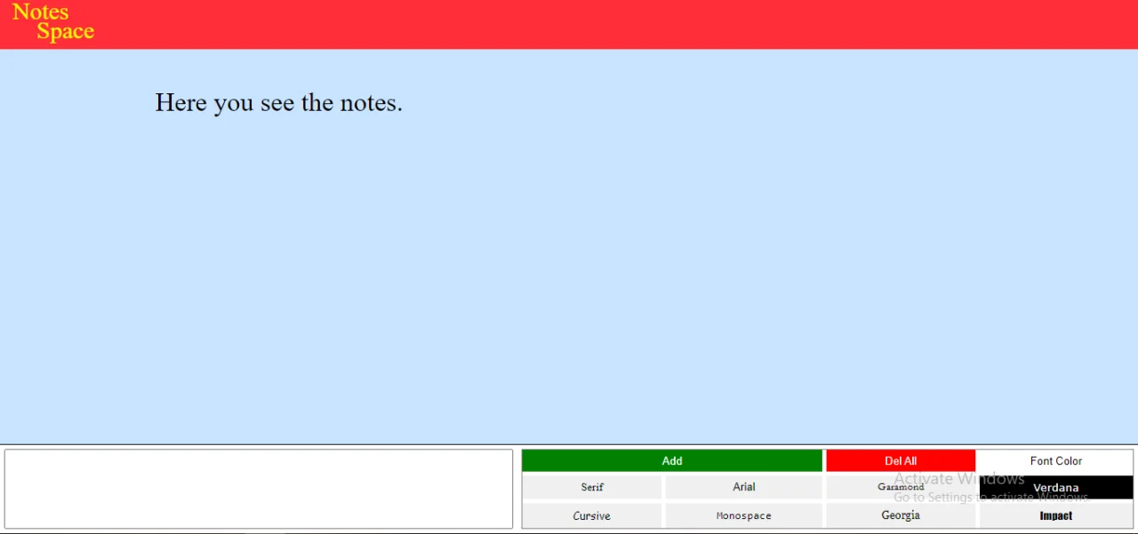 Notes Space: Dynamic Note-Taking Website — screenshot 1