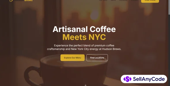 Hudson Brews Premium NYC Coffee Shop Website