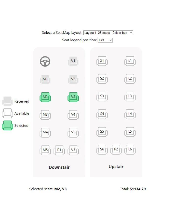 React Seat Map Picker — screenshot 3