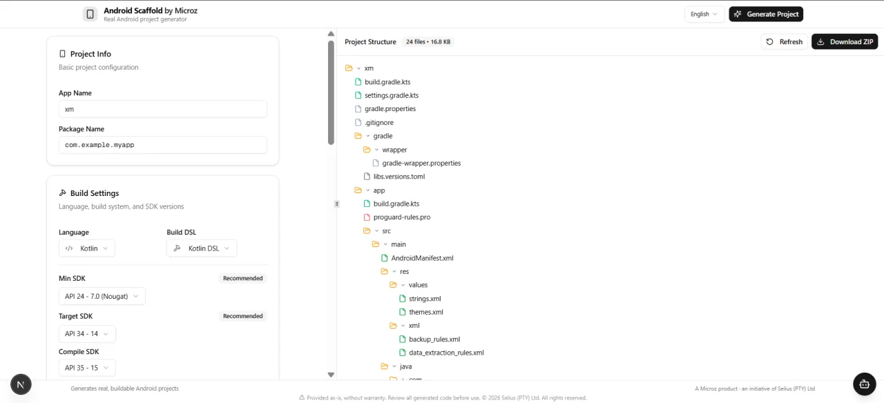 Android Scaffold Builder v.1 — screenshot 1