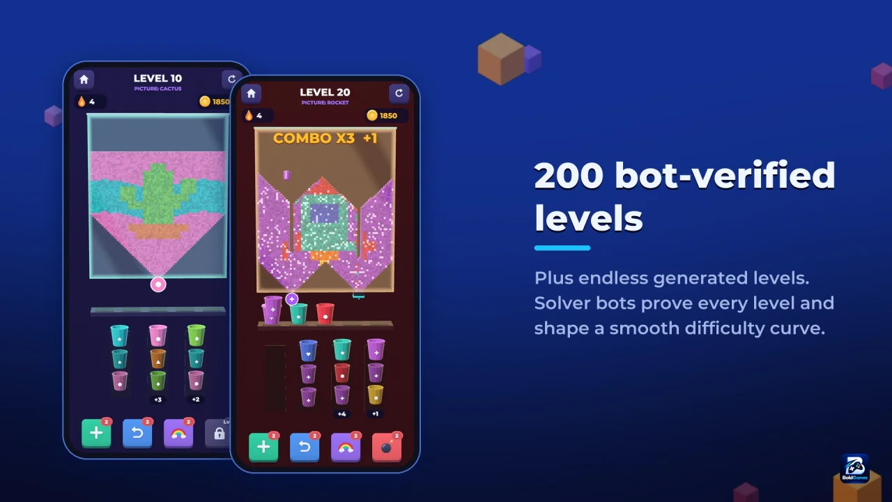 Voxel Sand: 3D Sand Sort Puzzle, Unity Game Template — screenshot 2
