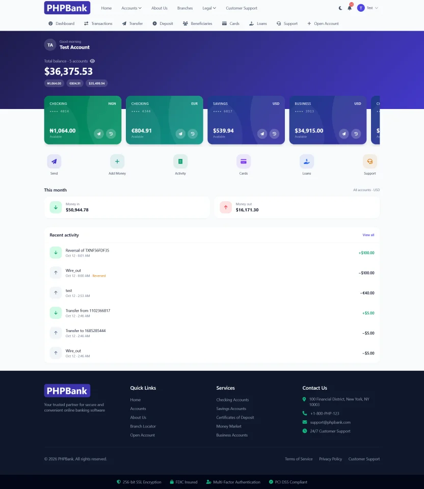 PHPBank — screenshot 1