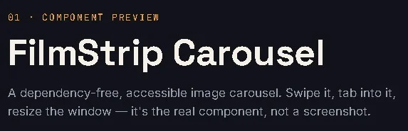 JavaScript Film Reel Carousel — screenshot 2