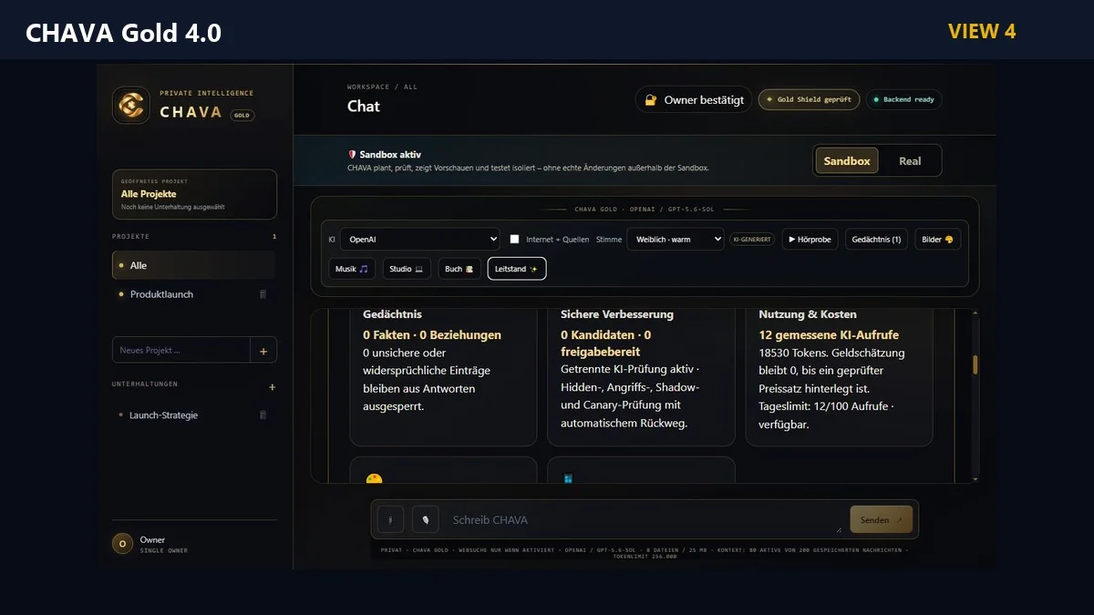 CHAVA Gold 4.0 Private AI Workspace — screenshot 3
