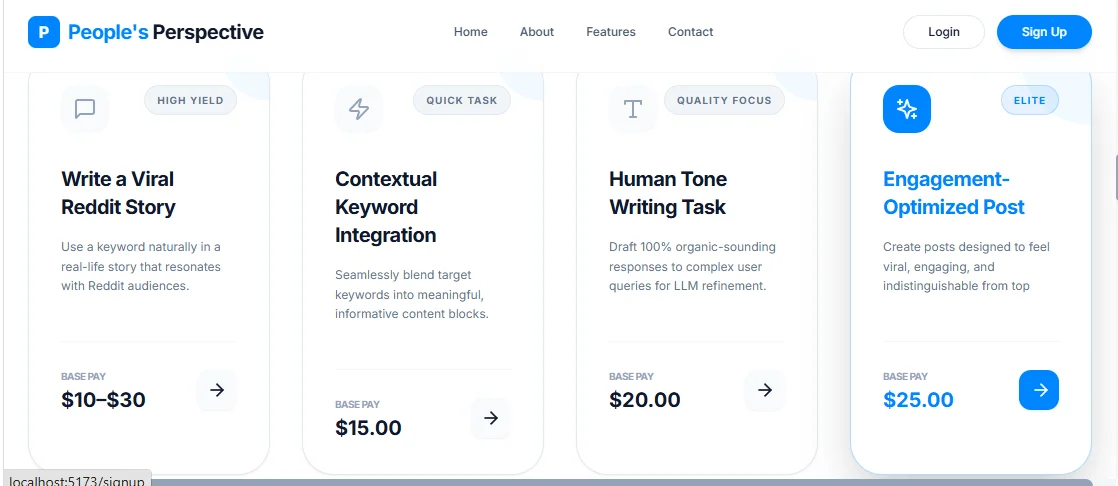 People's Perspective Community Writing & AI Data Platform — screenshot 3