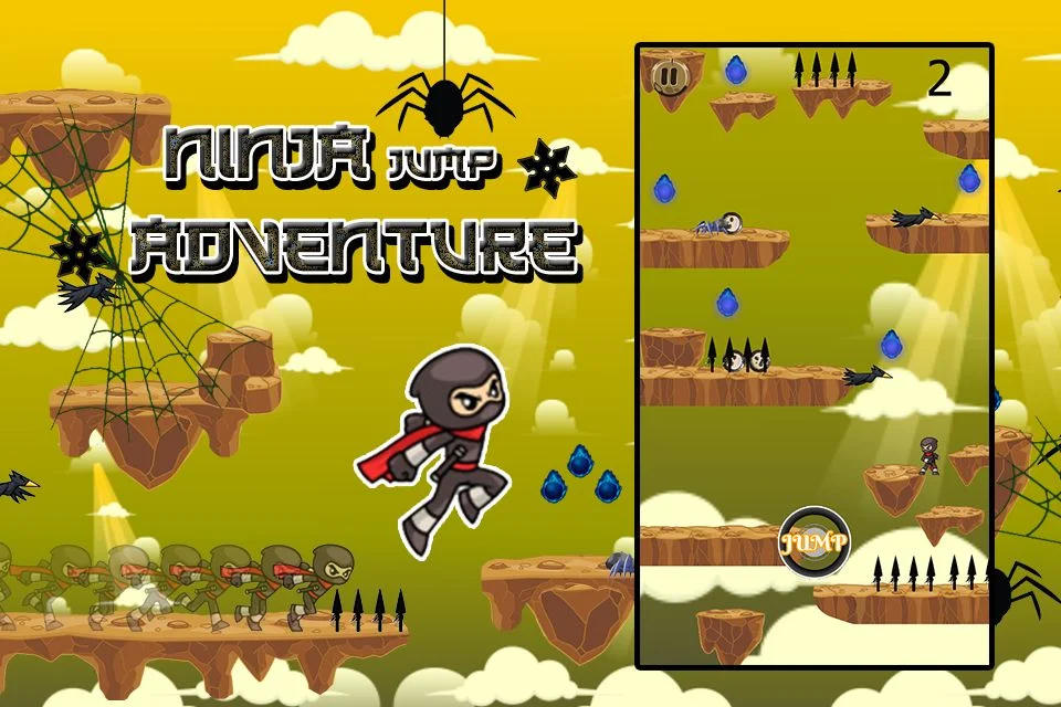 Ninja Jump Adventure 64 Bit - Android iOS with AdMob — screenshot 1