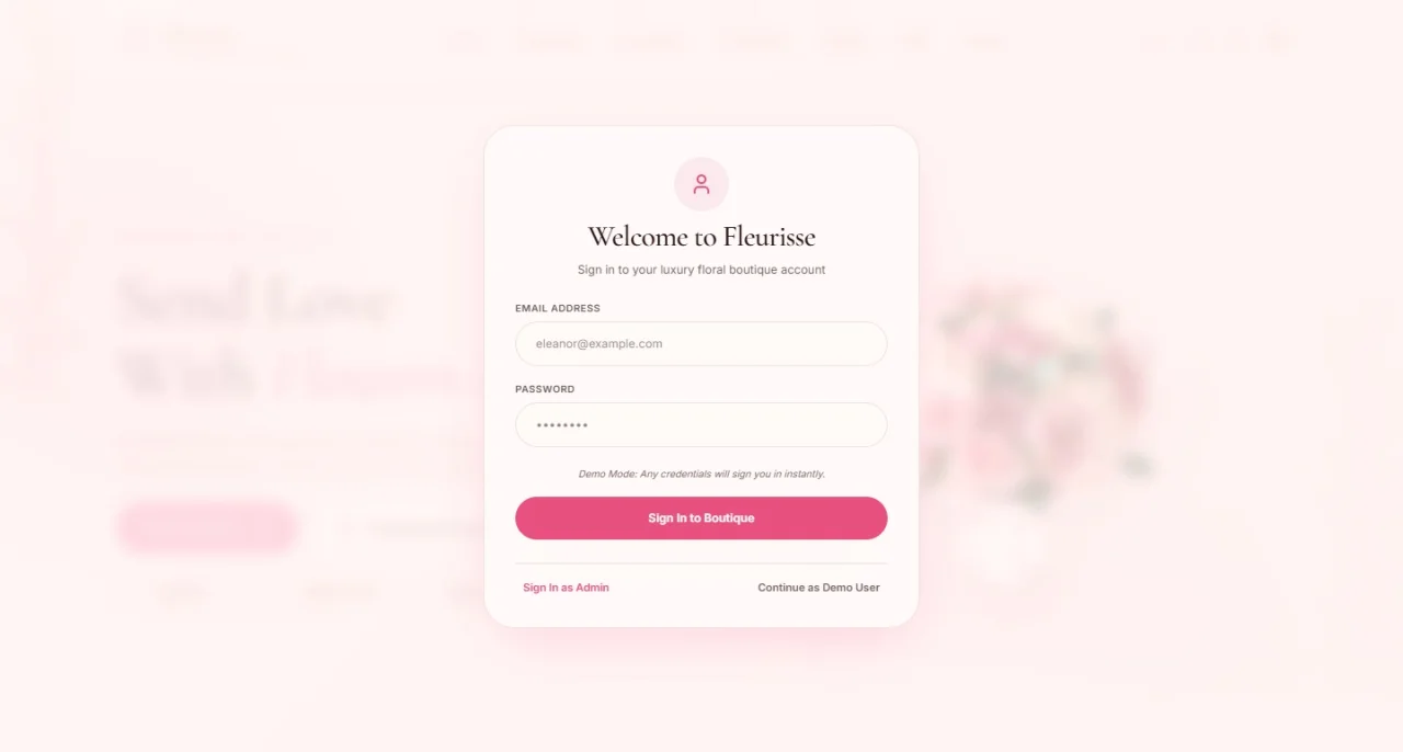 Fleurisse Luxury Floral E-Commerce UI — screenshot 4