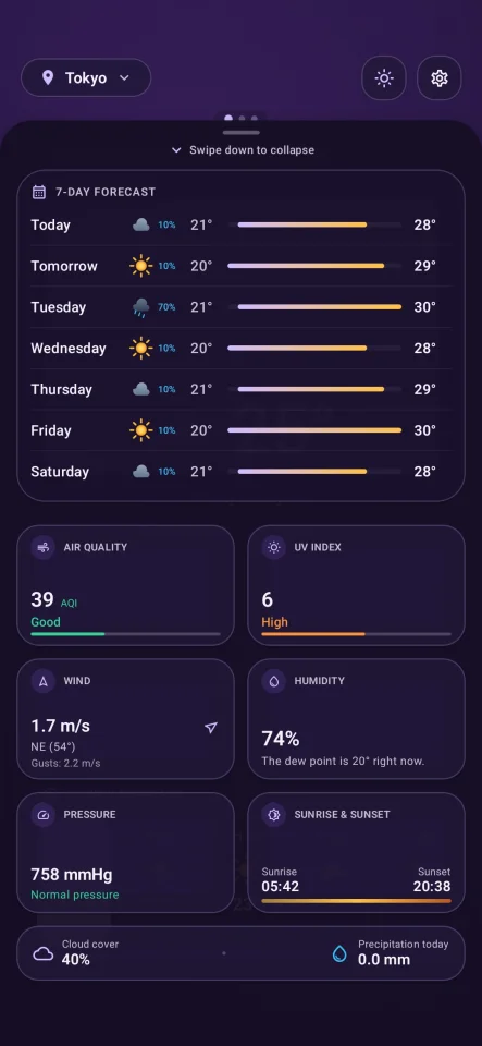 Weather - Modern Android App Template — screenshot 2