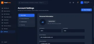 RoadReady Service Hub Vehicle Service Management Dashboard
