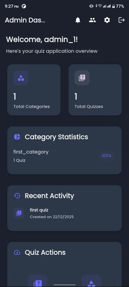 Quiz App with Admin Dashboard — screenshot 3