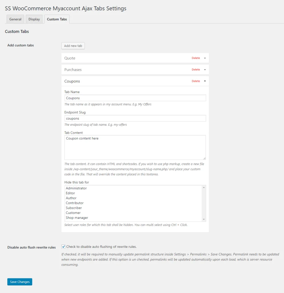 SS WooCommerce Myaccount AJAX Tabs — screenshot 3
