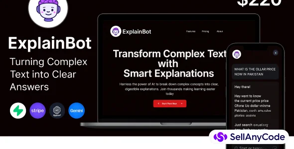 ExplainBot AI Chatbot SaaS Starter Kit