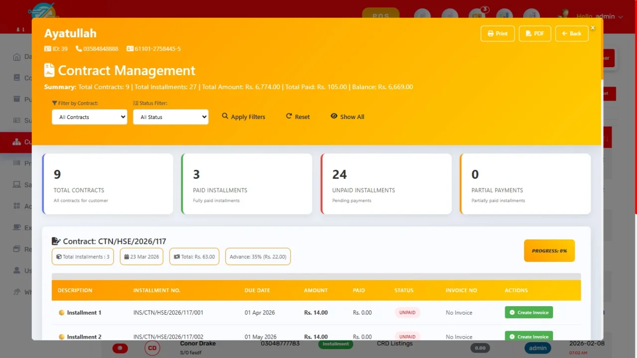 Installments Management Application — screenshot 3