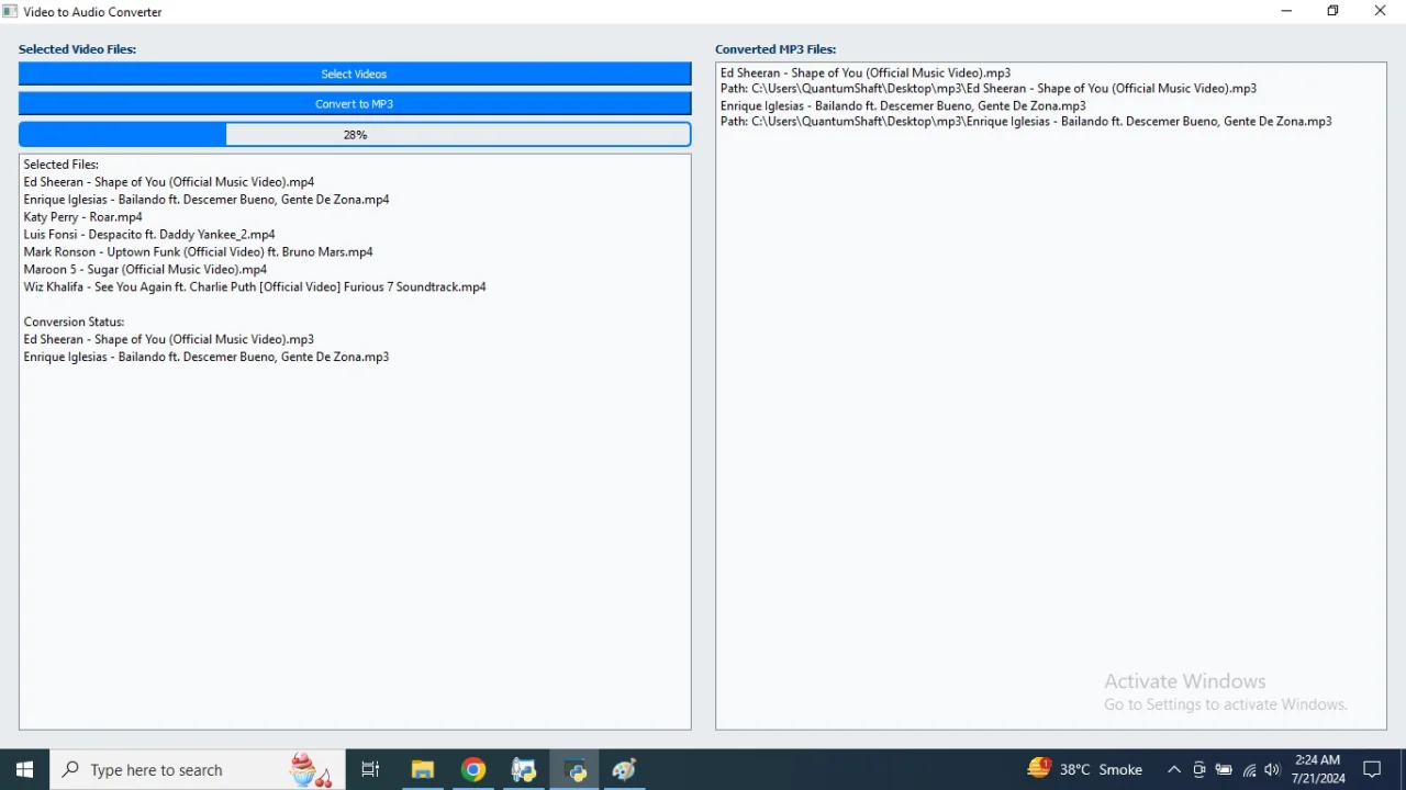 Batch Videos to Audio Converter — screenshot 2