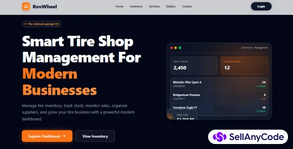 RevWheel Tire Shop & Automotive Garage Management POS — cover