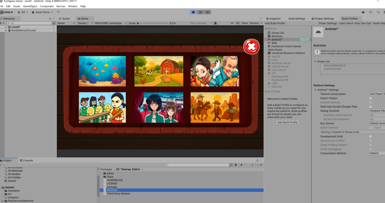 Jigsaw Puzzle Unity Source Code *Fun Jigsaw* — screenshot 1