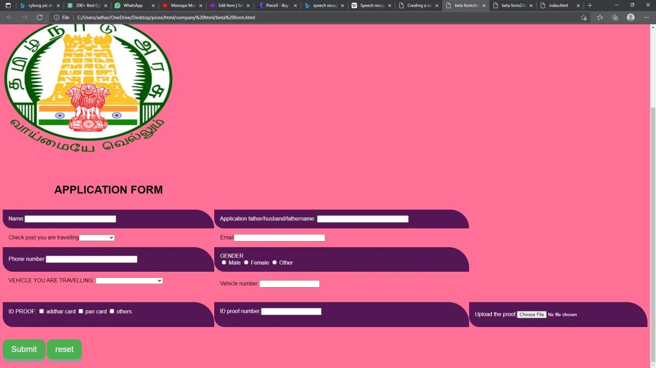 HTML E-Pass (Tamil Nadu) — screenshot 2