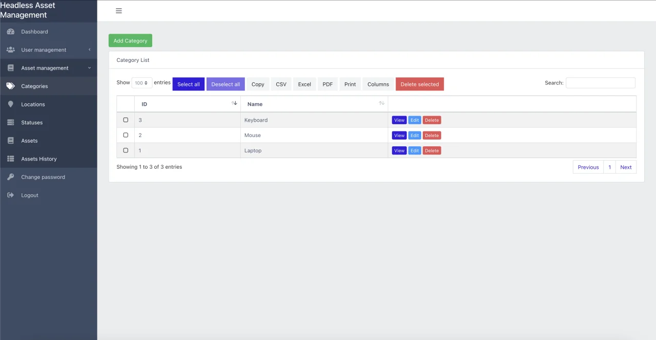 Headless Asset Management — screenshot 2