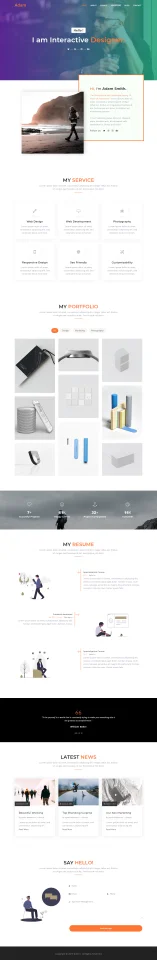 Adam Personal Portfolio HTML Template — screenshot 1