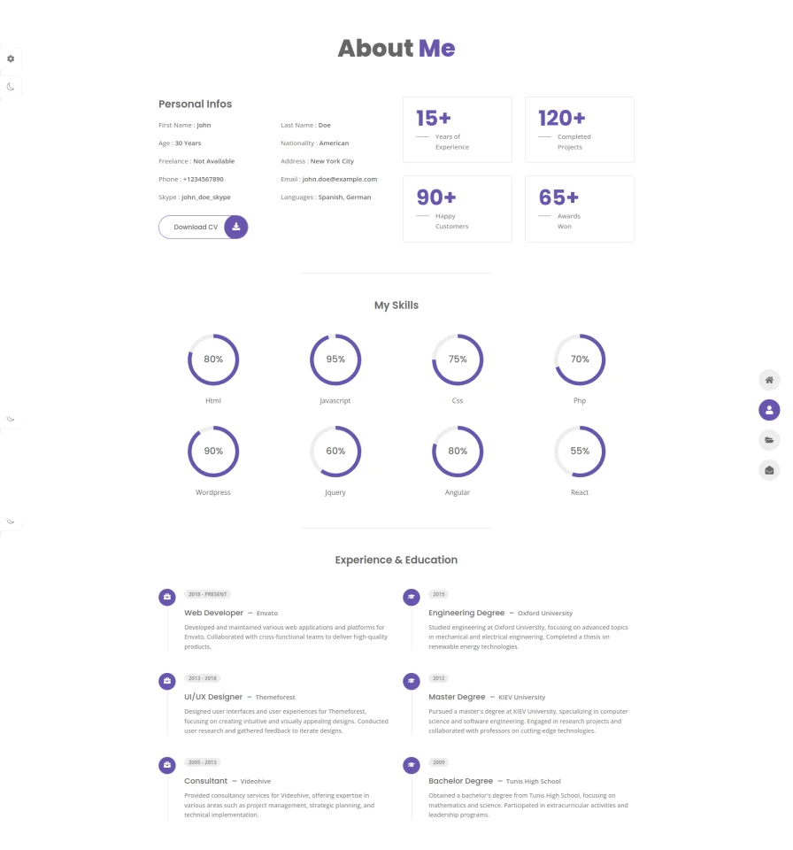 Portfolio Design React App — screenshot 2