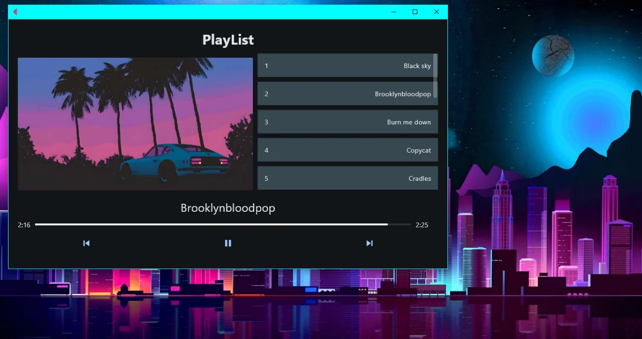 Playlist Desktop Player Python & Flet — screenshot 1