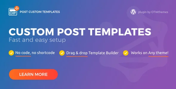 Post Custom Templates Pro - WordPress Plugin — screenshot 1