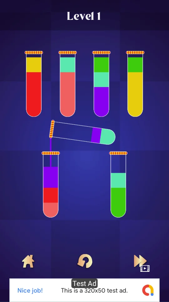 Water Sort Puzzle (AdMob + Unity Ads + Push Noti.) — screenshot 4