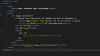 JavaScript Name Generator