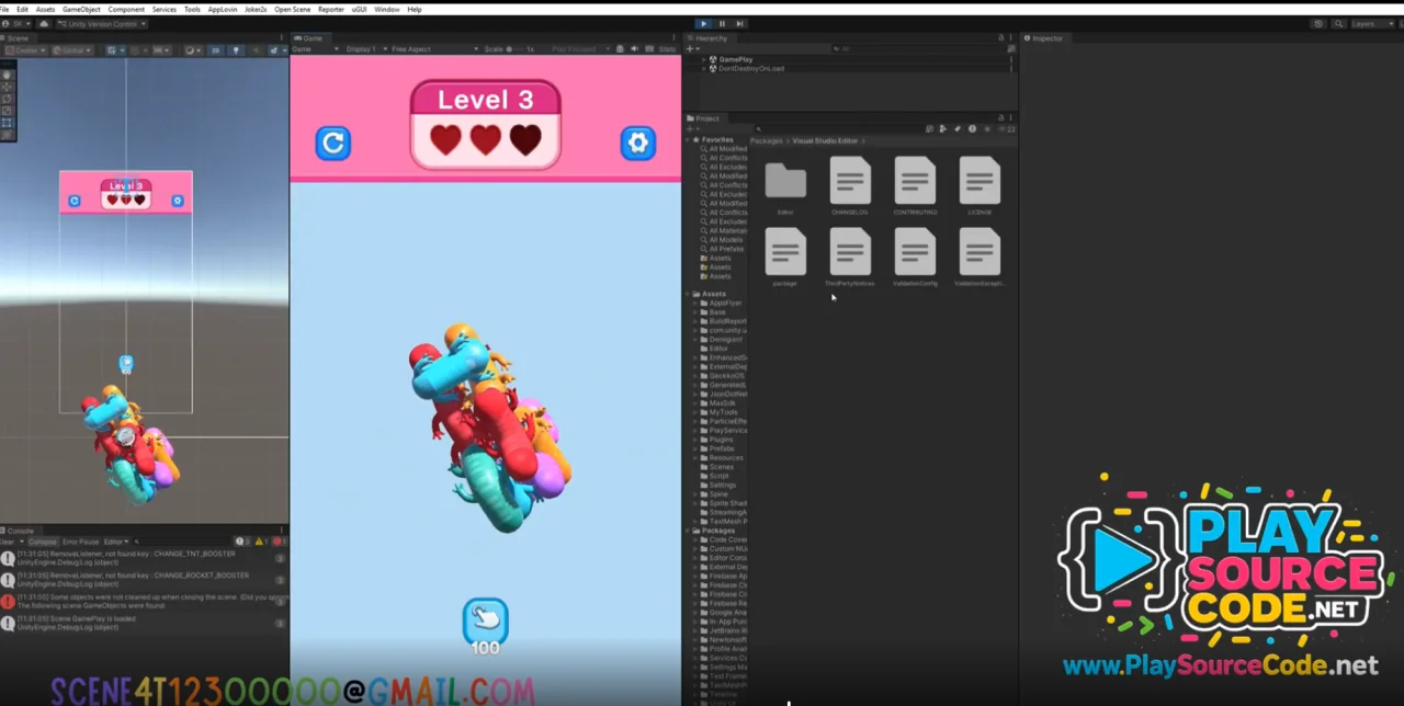 Download Worm Stack Tap Away Puzzle Unity Source Code 150 Levels Included — screenshot 1