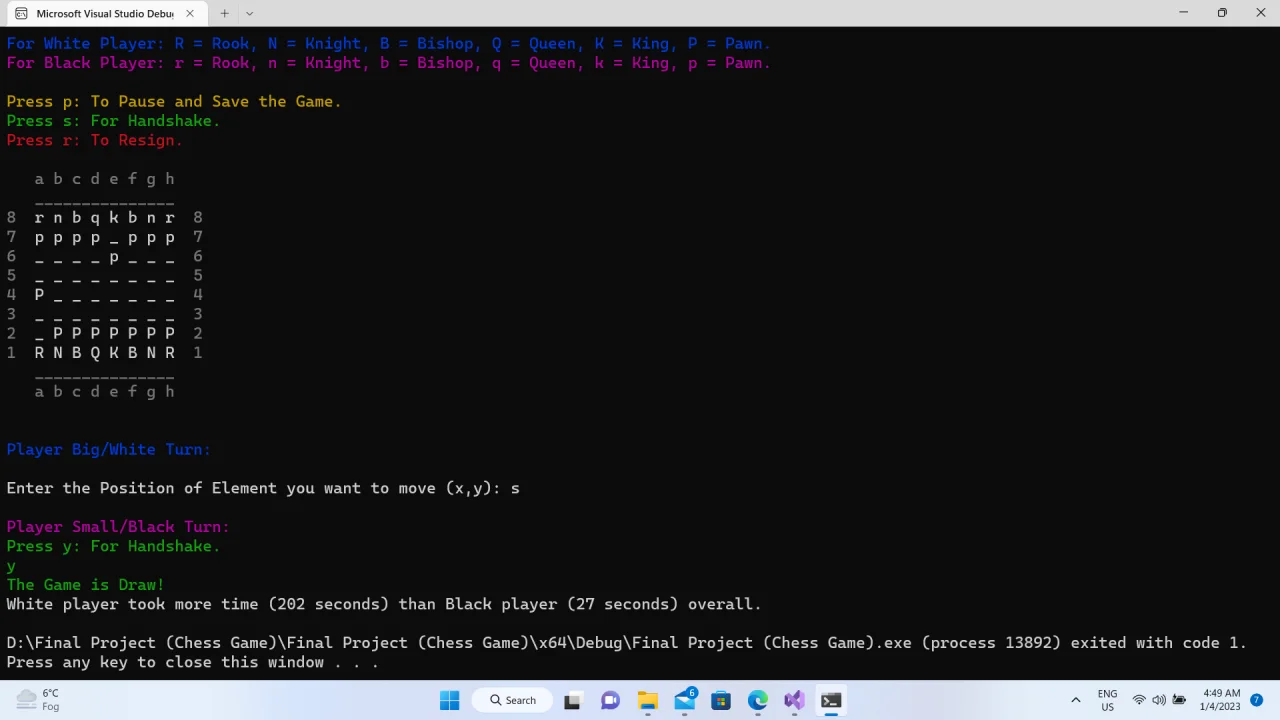 Chess Game C++ Code — screenshot 5