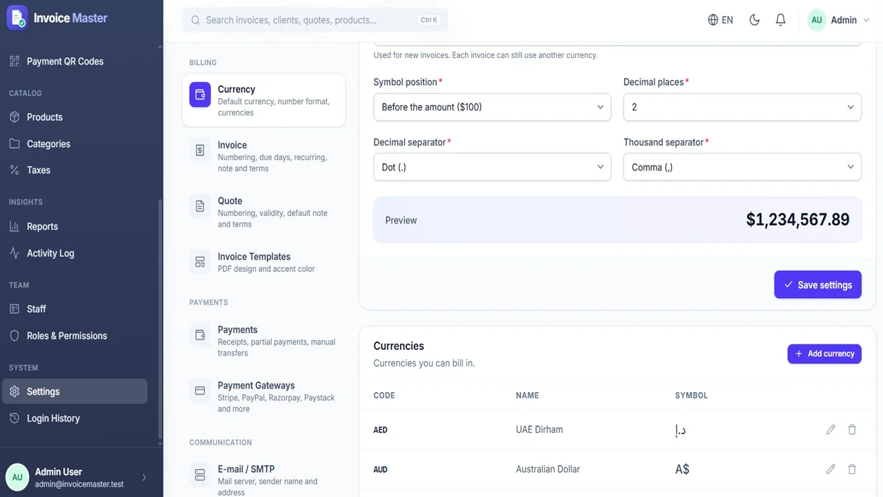 Invoice Master - Laravel Invoice, Quote Payment Management System — screenshot 8