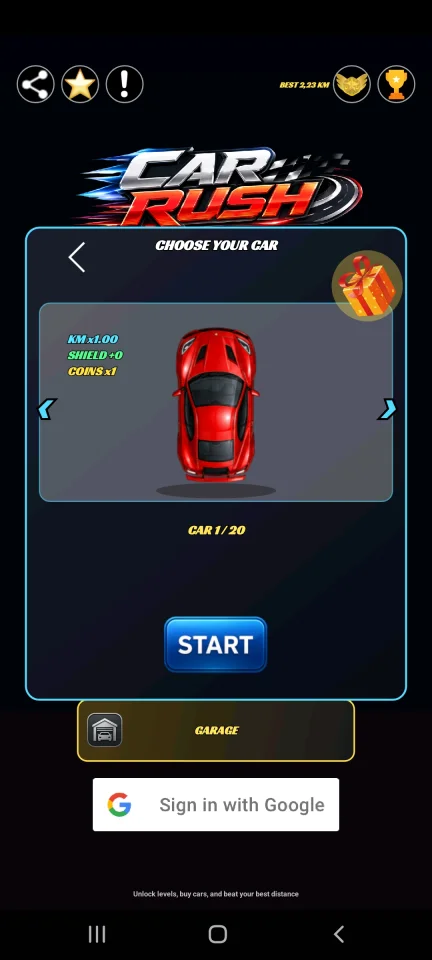 Car Rush - Android Racing Game Source Code with AdMob and Leaderboard — screenshot 4