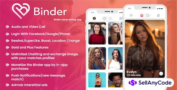 Binder - Dating Clone App with Admin Panel - Android v20.1
