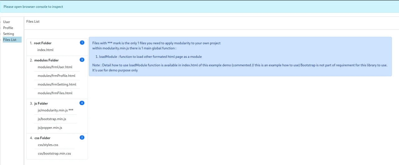 Modularity — screenshot 1