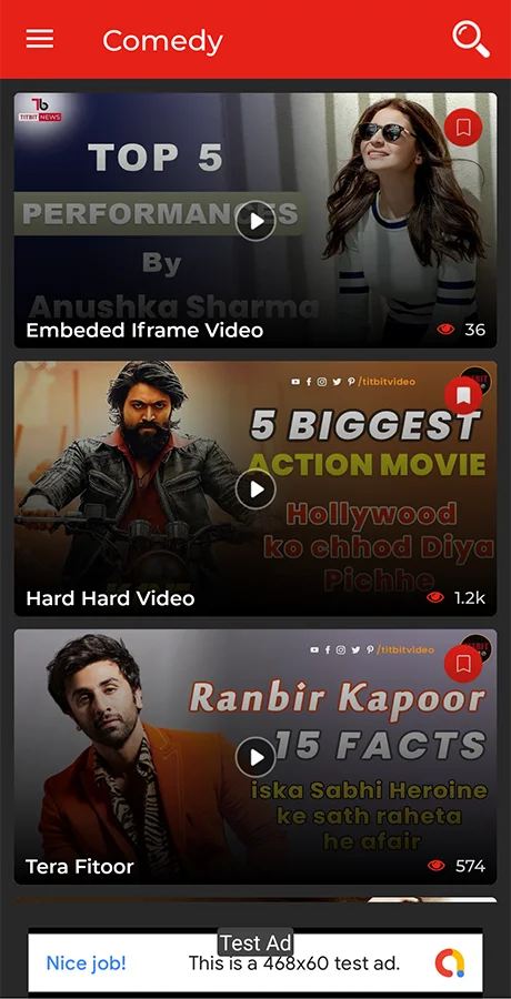 Android HD Video App (YouTube, Server Videos) — screenshot 10