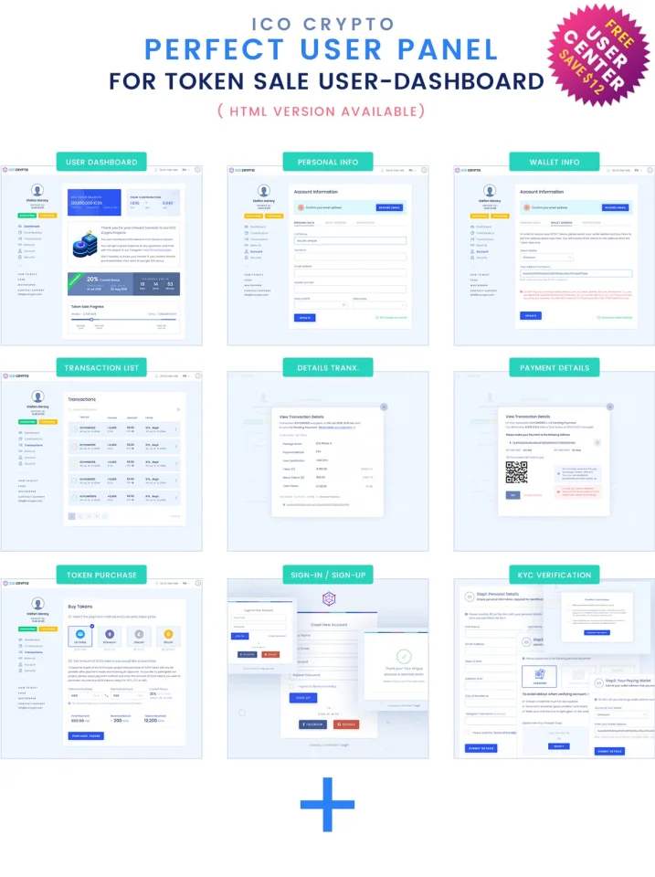 ICO Crypto - Bitcoin & Cryptocurrency ICO Landing Page HTML Template + User Dashboard — screenshot 1