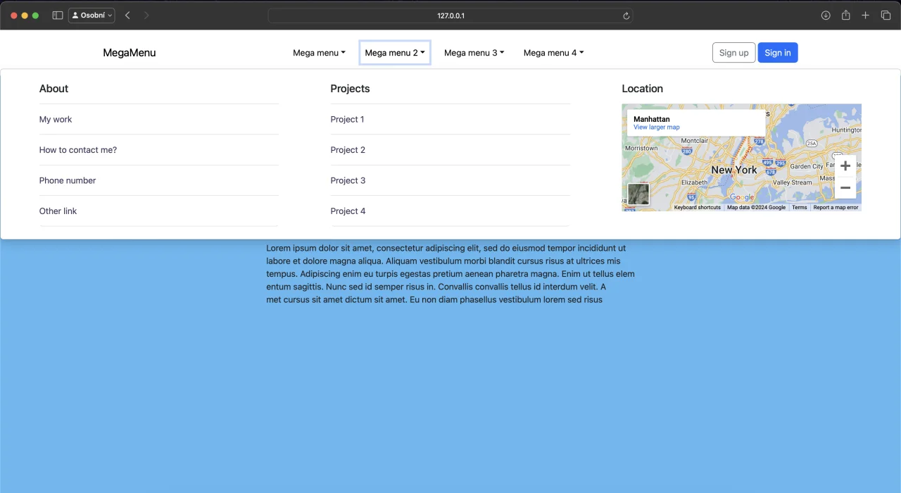Losik's Mega Menu — screenshot 2