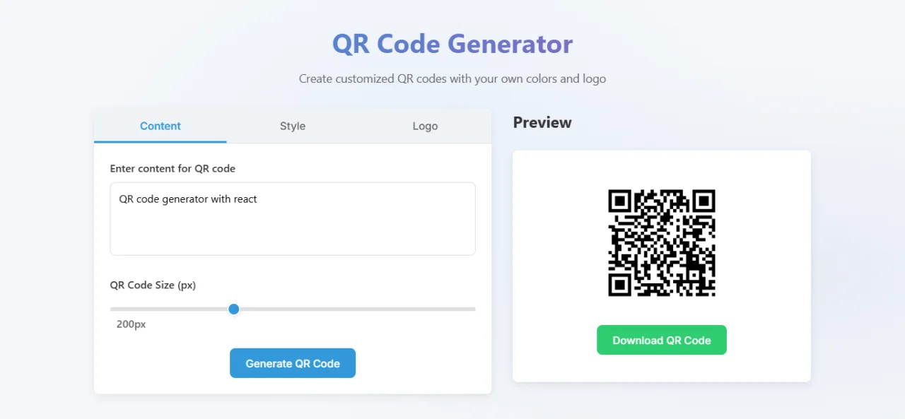 QR Code Generator — screenshot 2