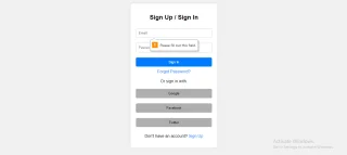 Sign Up and Sign in Login Page