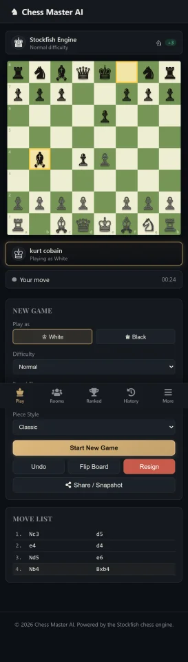 Chess Master AI - Online Chess Platform with AI & Multiplayer (PHP/MySQL) — screenshot 2