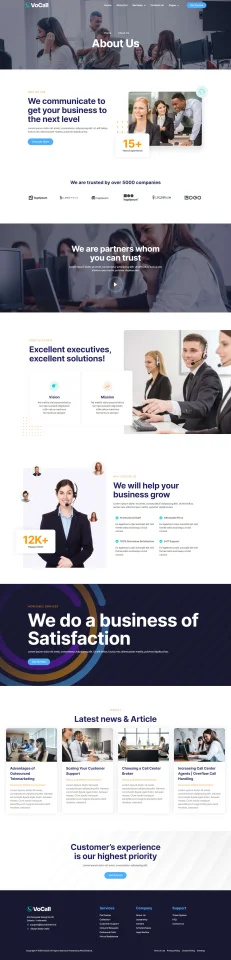 VoCall - Call Center & Telemarketing Elementor Template Kit — screenshot 1