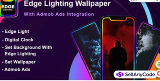 Android Edge Lighting Wallpaper - Digital Clocks Wallpaper