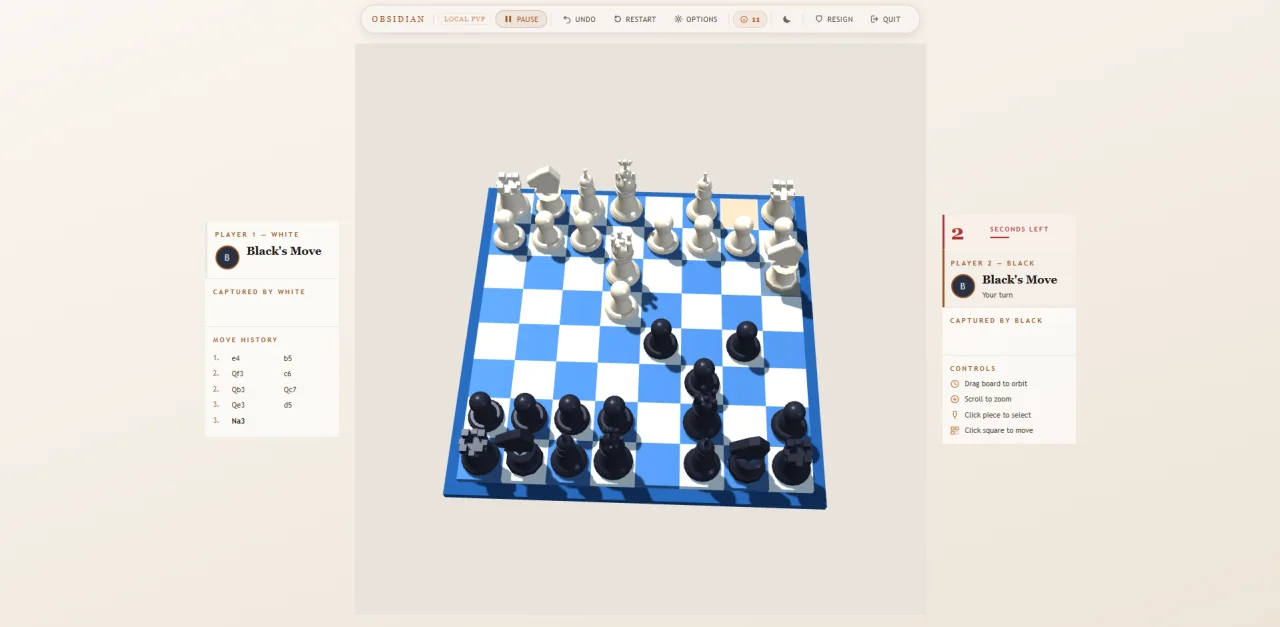 Obsidian Chess | 3D HTML5 Multiplayer Chess Game — screenshot 6