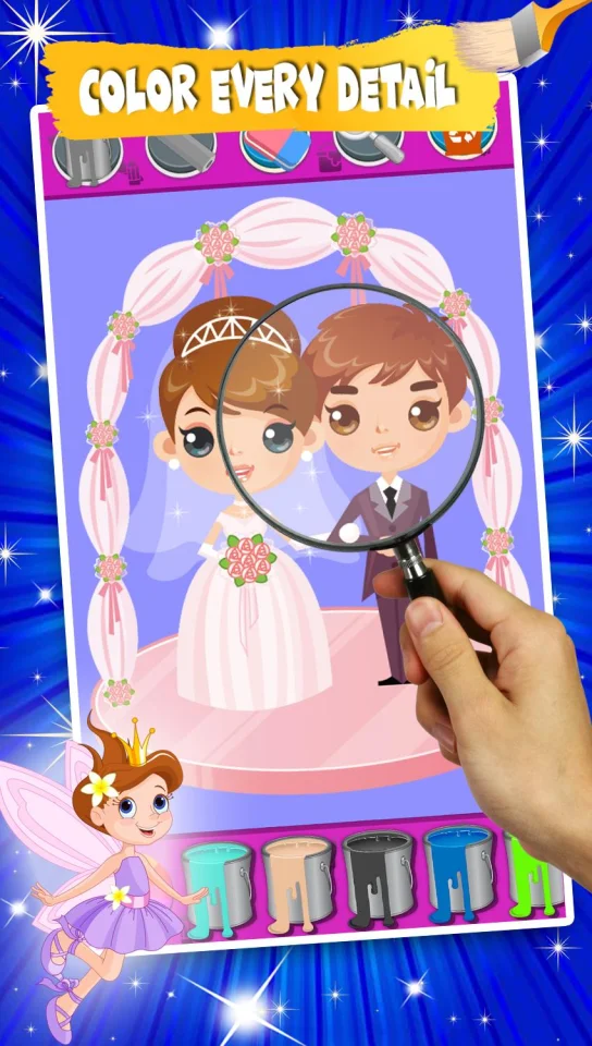 Bride and Groom Wedding Coloring Pages Game — screenshot 5