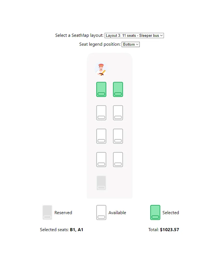 React Seat Map Picker — screenshot 5